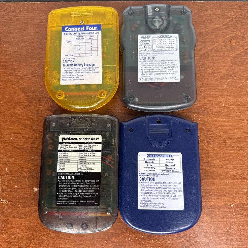 Lot of 4 Vintage Milton Bradley Handheld Electronic Games Yahtzee Hangman Tested - Picture 2 of 10